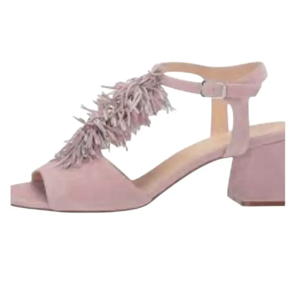 Cordani Nash Blush Suede Sandals SZ 8 (EU 38.5) Made in Italy Fringe Dusty Pink